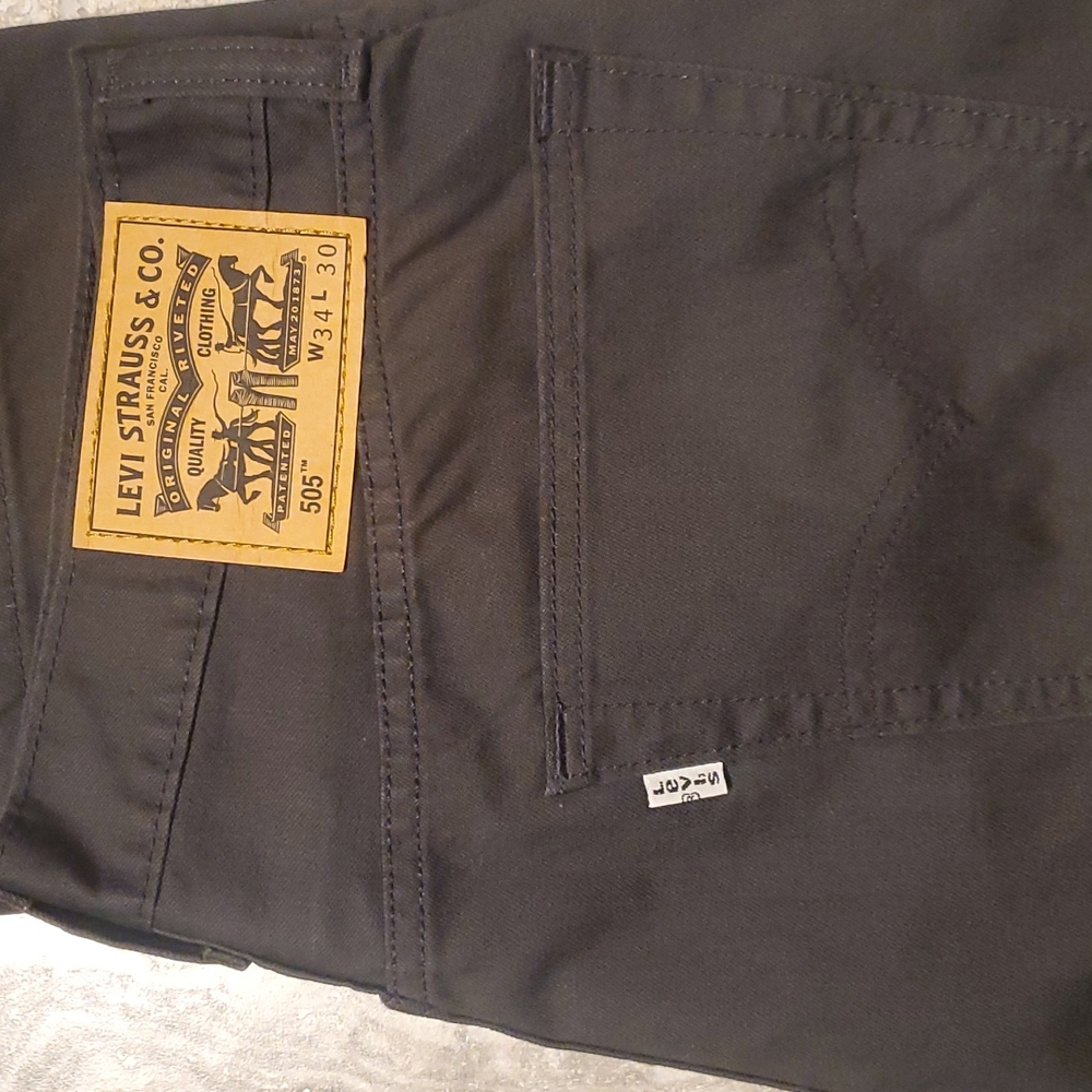 Levi's 505 White Tag Dark Gray Jeans 34x 30